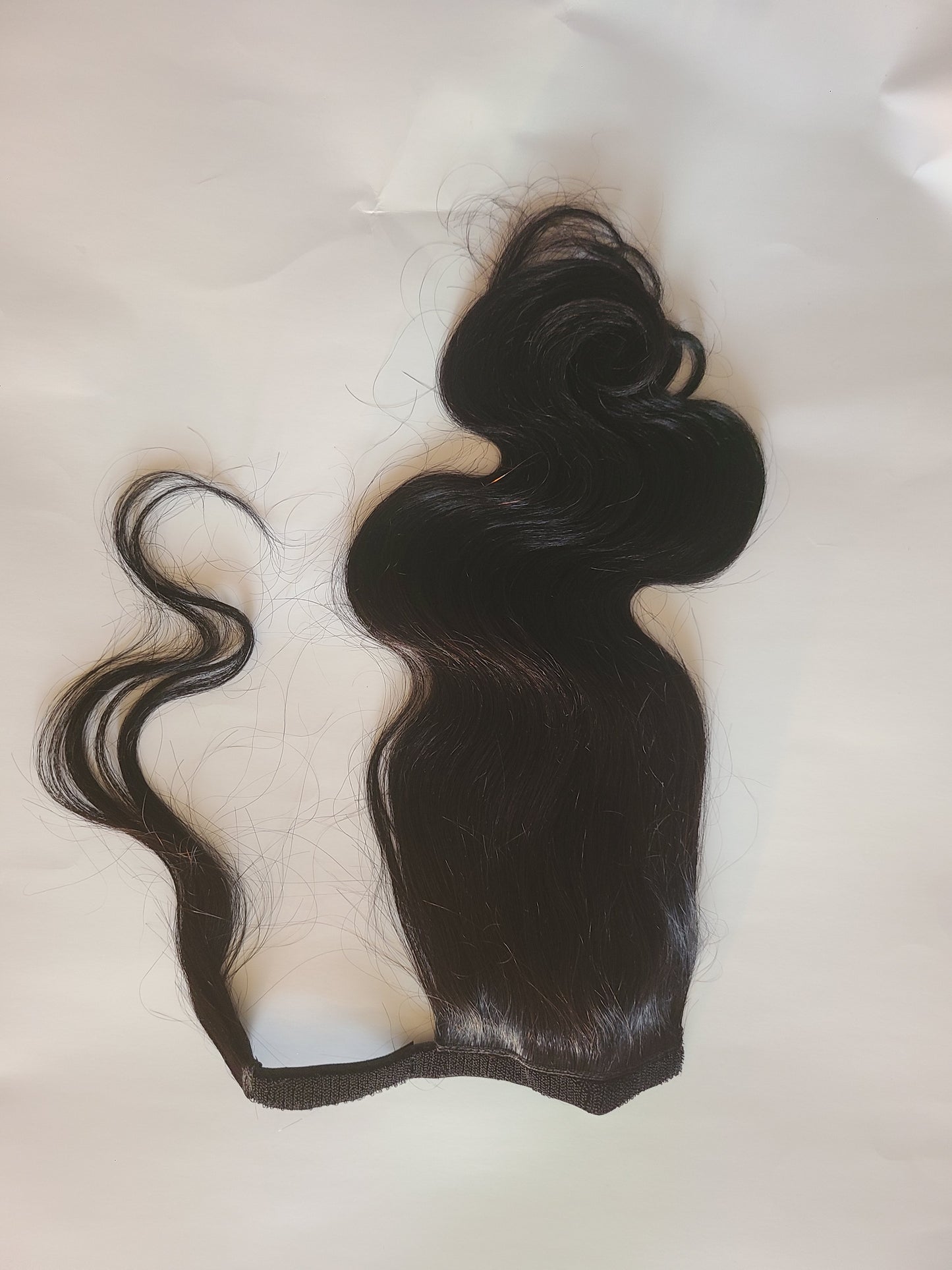 Wrap around human hair body wave ponytail